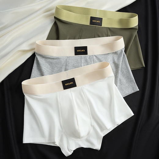XN-ML258  【1条】橡筋款男士内裤纯棉平角裤透气男款舒适四角男生短裤 商品图0