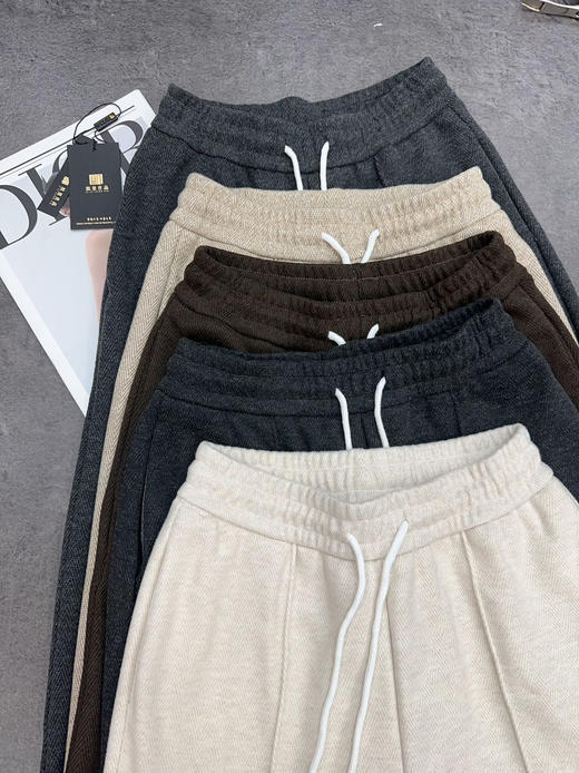 春秋款人字纹毛呢阔腿裤女窄版直筒裤 商品图5