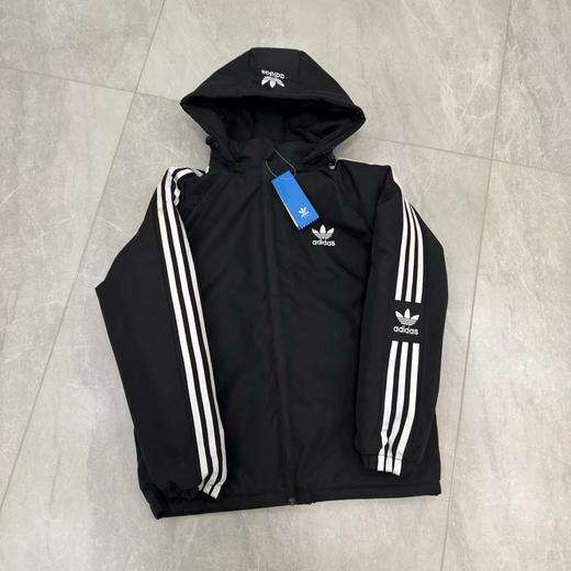 D121012精典款三条杠棉服冬季百搭简约款小logo情侣面包服 商品图4