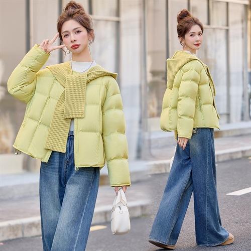 韩系连帽短款羽绒服，高级感加厚显瘦小个子面包服外套HR-MXE2527 商品图3