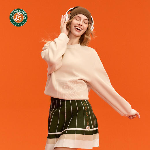 罗兰加洛斯法网女子卫衣秋季新款休闲套头宽松针织网球服上衣 商品图2