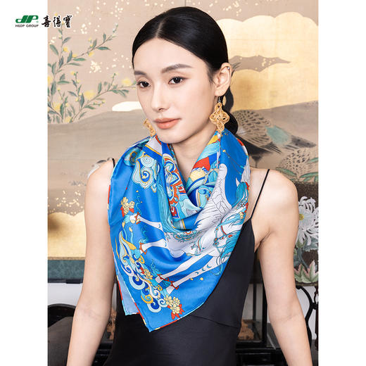 喜得宝文创丝巾杭州宋韵悦享丝路杭州丝绸100%桑蚕丝斜纹绸 商品图1