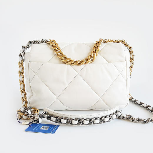 【95新】CHANEL香奈儿19BAGAS1160B0338610601小号白色金扣19BAG单肩手提斜挎包女士 171125NJS01 商品图5