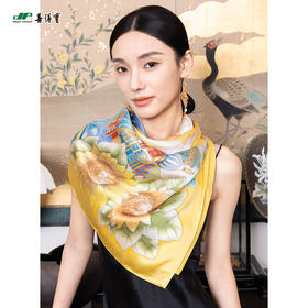 喜得宝进博会文创款《筑梦丝路》手绘非遗技艺丝巾杭州丝绸100%桑蚕丝素绉缎