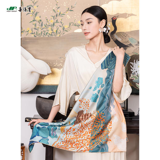 喜得宝杭州印象双面斜纹绸方巾86cm*86cm 商品图4