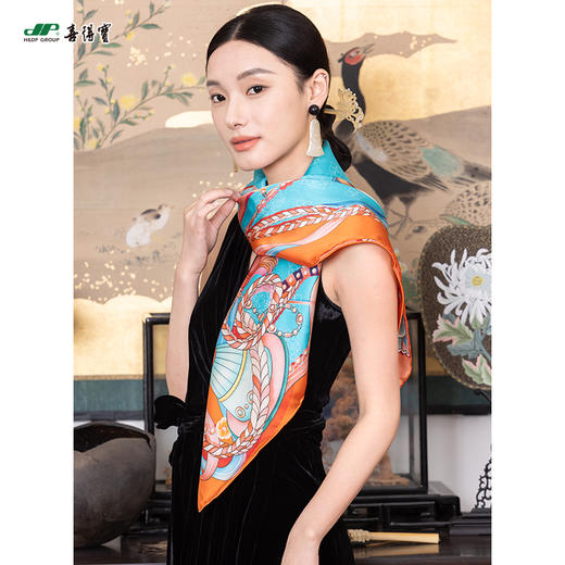 喜得宝文创丝巾《乐见·丝路》杭州丝绸100%桑蚕丝素绉缎 商品图2