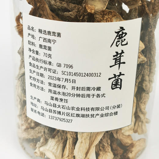 【大石山】精选鹿茸菌（罐装）70克 商品图1