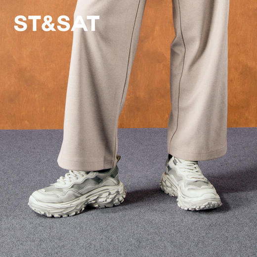 星期六男士机能风潮流擦色厚底老爹鞋SSD3122027 商品图1