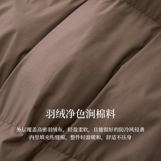 【12/10新品6折】熙世界复古棕色毛绒领羽绒棉服马甲女冬季坎肩外穿马夹背心短外套 商品图3