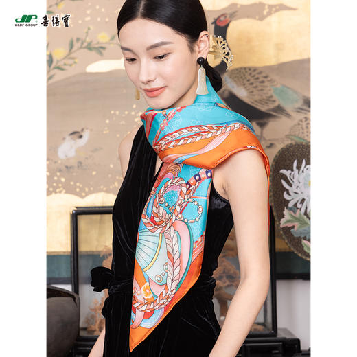 喜得宝文创丝巾《乐见·丝路》杭州丝绸100%桑蚕丝素绉缎 商品图1