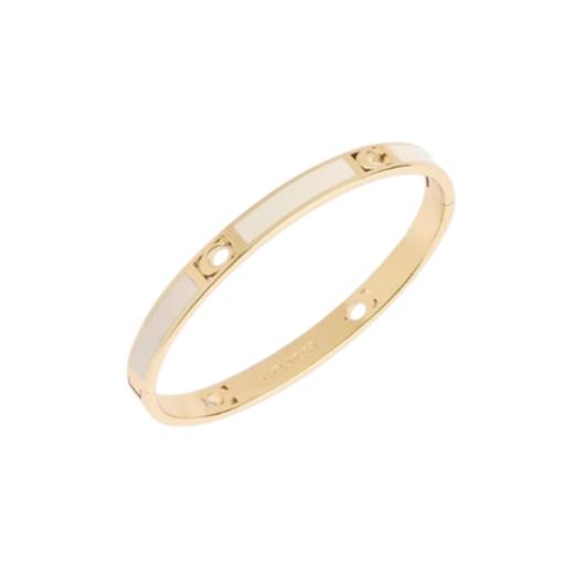 【韩国直邮】coach首饰（coach 珐琅手镯（白色）/coach大双环项链/大c字母玫瑰金项链） 商品图1