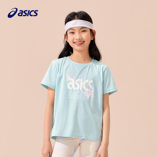 ASICS/亚瑟士童装25年夏季新款女童运动吸湿速干透气T恤轻量棉感 商品图0