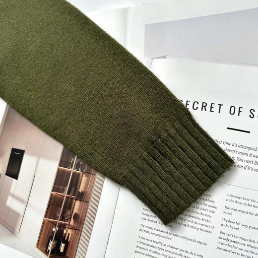 D121033冬季新款法式极简风高端羊毛翻领百搭V领针织衫 商品图14