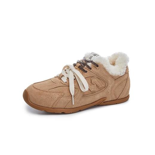 真羊毛阿甘鞋2025冬季新款运动德训鞋女鞋休闲加绒单鞋百搭鞋子女 商品图2