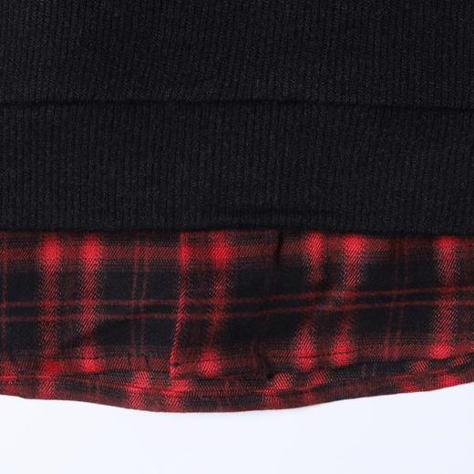 35702SDSA男士秋冬新款痞帅男装韩版潮牌下摆拼接圆领卫衣百搭时尚上衣 商品图3