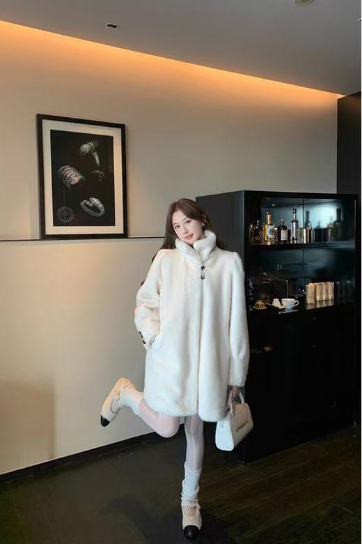 ELLA JADE 高级感气质立领貂毛皮草大衣外套 21987 商品图2