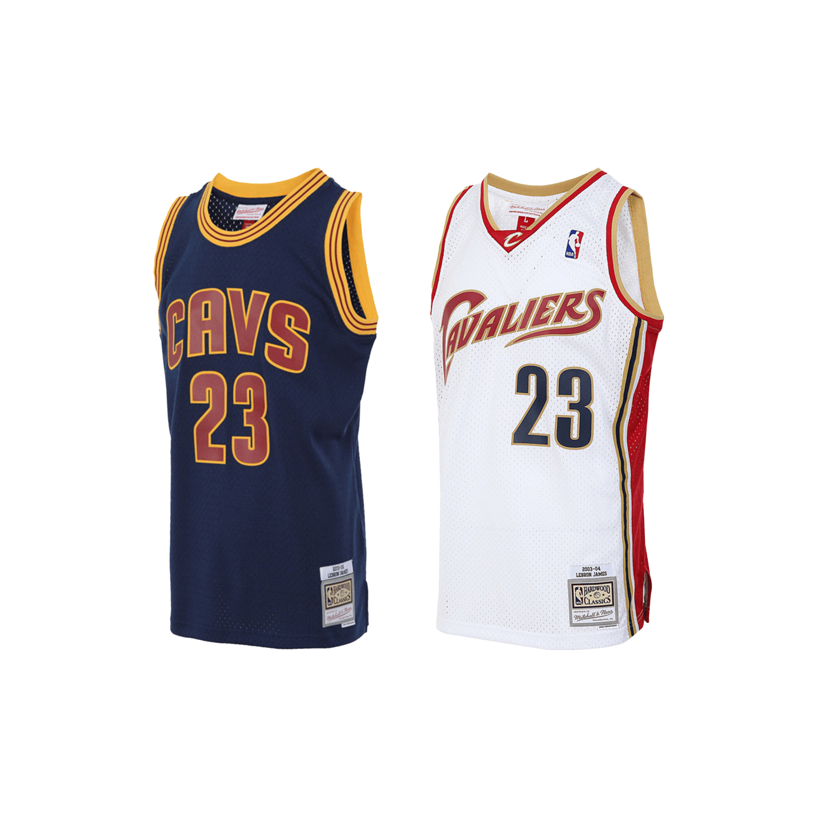 Mitchell&ness 骑士詹姆斯 03-04赛季白色/15-16赛季蓝色 球衣