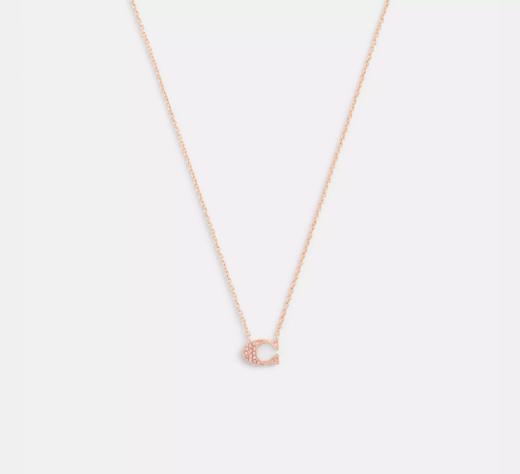 【韩国直邮】coach首饰（coach 珐琅手镯（白色）/coach大双环项链/大c字母玫瑰金项链） 商品图3