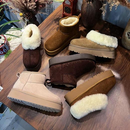 新款厚底亮闪雪地靴女2025冬季加绒保暖棉鞋一脚蹬女靴百搭靴子女 商品图0