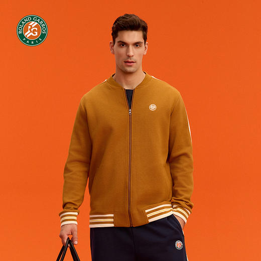 罗兰加洛斯法网男女棒球服针织长袖外套秋季新款舒适休闲拼色 商品图4