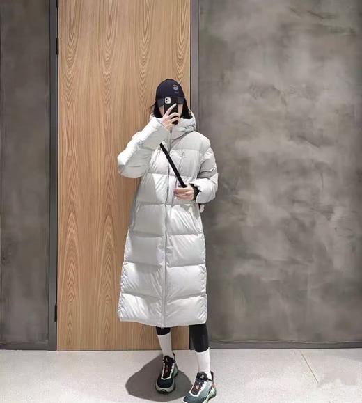 凯le石情侣同款！国标90白鸭绒中性长款羽绒服. 仿生长款羽绒服 商品图3
