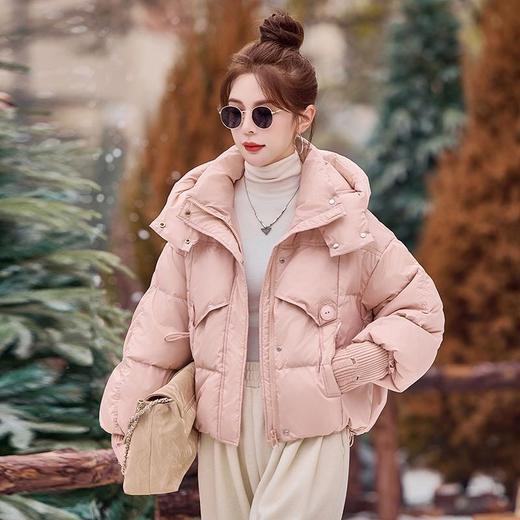 短款羽绒服加厚宽松面包服，连帽冬季白鸭绒外套HR-MXE6873A 商品图0