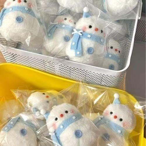 【创意设计❗️萌趣可爱】毛绒雪人挂件喜庆兔年礼物创意包包摆件怀旧青年带娃送女友新年送礼。jb 商品图3