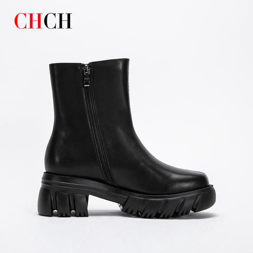 CHCH英伦风秋冬新款侧面拉链增高百搭女靴CN2B7031 商品图0