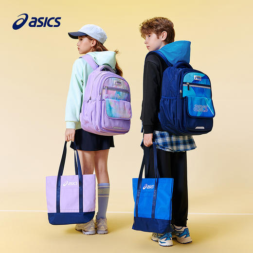 ASICS/亚瑟士儿童25年新款时尚满印大容量减负书包防水耐磨双肩包 商品图0