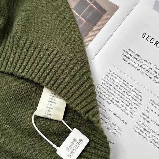 D121033冬季新款法式极简风高端羊毛翻领百搭V领针织衫 商品图13
