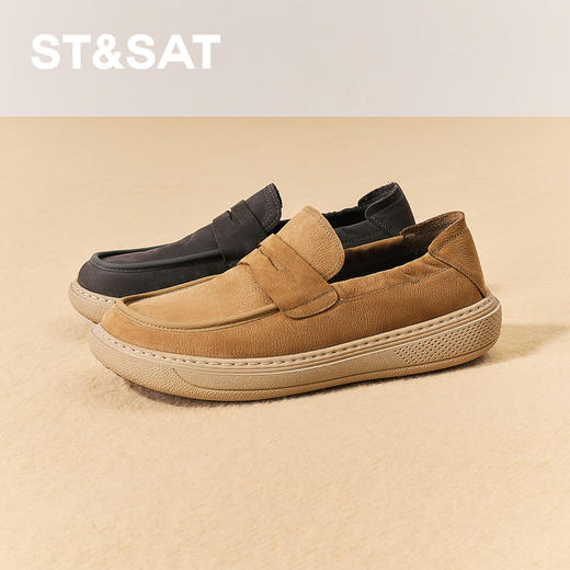 星期六男士舒适一脚蹬休闲皮鞋SSD3121012 商品图5
