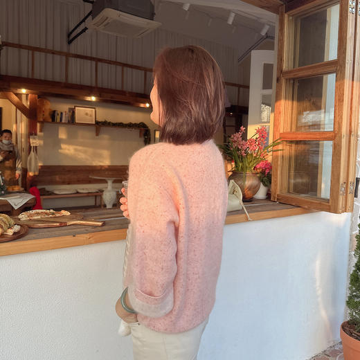 火桐hooton 双面人生 异色点子花纱山羊绒拉绒圆领套头衫85723 商品图4