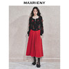 MAXRIENY【商场同款-节庆穿搭新年红】MAXRIENY复古收腰半裙中长裙(货号:MC85SK790) 商品缩略图1