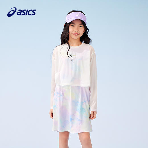ASICS/亚瑟士童装25年夏季新款女童印花针织弹力透气连衣裙三件套 商品图1