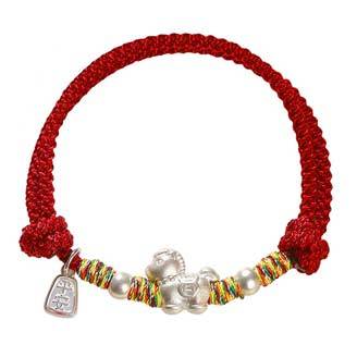 马到成功 999银古法编织生肖马年红绳手链 商品图1