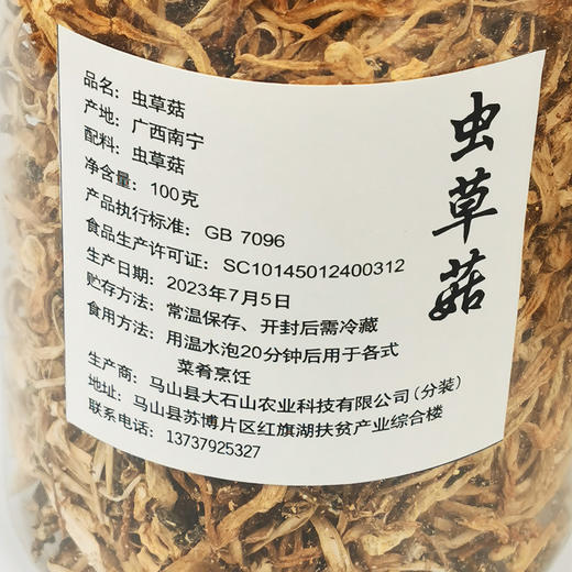 【大石山】虫草菇（罐装）100克 商品图1