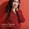 【12/10新品6折】熙世界圣诞穿搭红色毛衣开衫女2025秋冬蝴蝶结系带V领针织短外套 商品缩略图1
