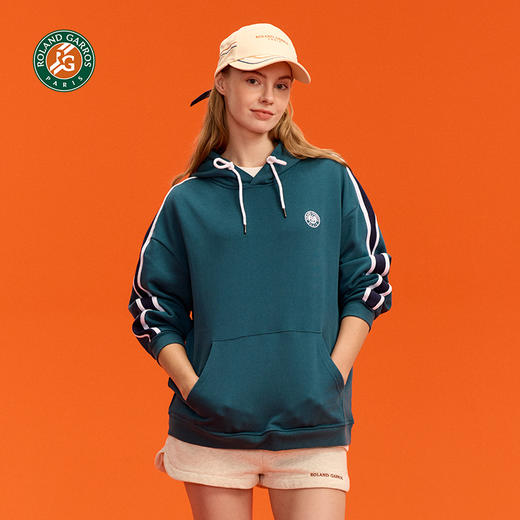 罗兰加洛斯法网连帽长袖卫衣女秋新款网球服休闲套头上衣 商品图0