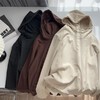 双面暖绒纽扣连帽衫 春秋冬磨毛保暖宽松显瘦卫衣 商品缩略图3