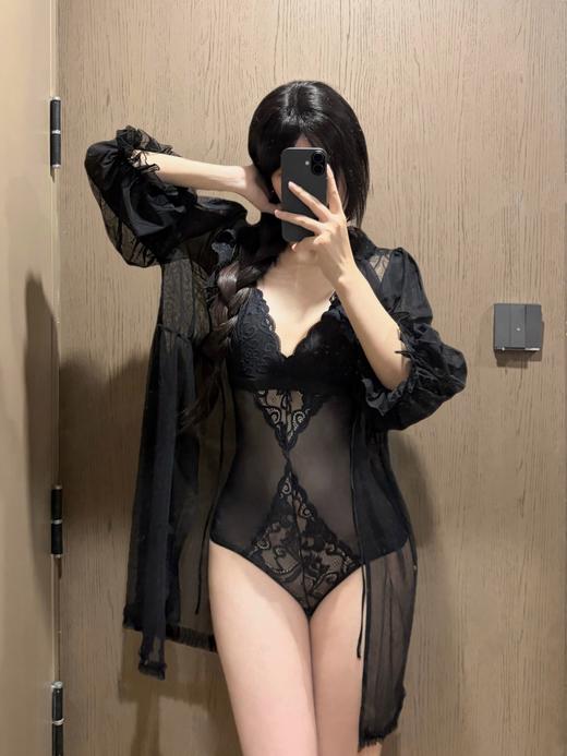 情趣内衣上新「夜身勾勒」🩱情趣连体衣裆部可解显腰细弹性针织面料（官方上新） 商品图5