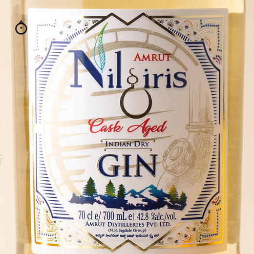 企鹅市集|限量贩售 印度阿目 蓝色高山 桶陈金酒750ml Nilgiri GIN 橘子酱柠檬草香 商品图2