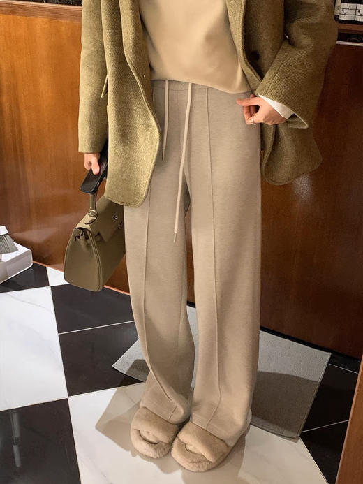 升级厚绒款！【厚绒人字纹羊毛阔腿直筒毛呢裤】怕冷星人冬天必备 商品图1