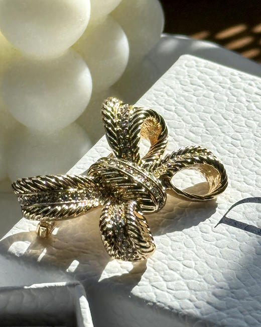 THS-无 D家 Vintage蝴蝶结系列 优雅浪漫胸针 CU1335 商品图4