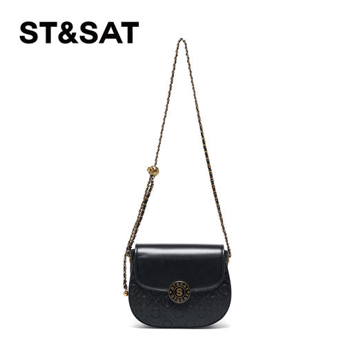 星期六简约黑色百搭链条单肩包SSD5211002 商品图0