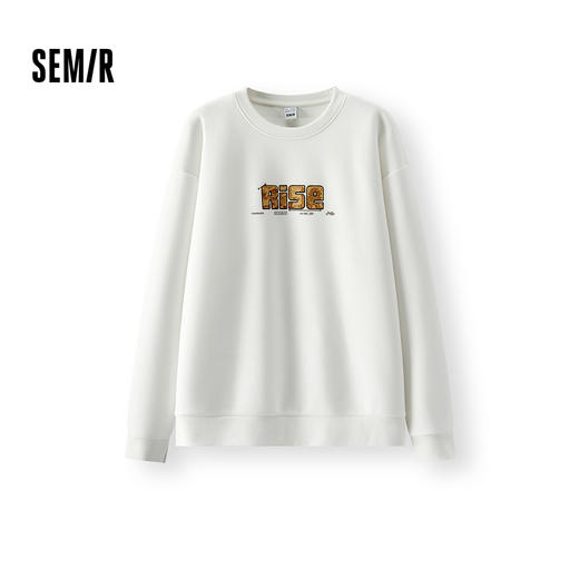 森马卫衣男春季字母印花宽松圆领上衣麒麟祥云图案套头衫时尚潮流 商品图0