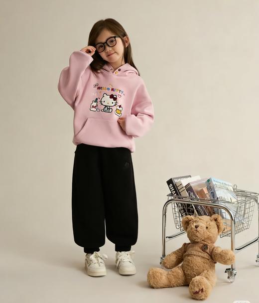 降温直接冲加绒版‼️‼️一条过冬【经款儿童刺绣加绒卫裤】A类亲肤，上身舒适度拉满 商品图2