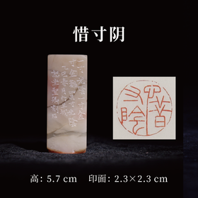 邓圣卿丨惜寸阴 2.3x2.3x5.7CM 手工篆刻印章作品