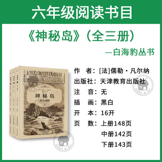 《神秘岛》全三册白海豹丛书[法]儒勒·凡尔纳著/陈筱卿译天津教育出版社 商品图1