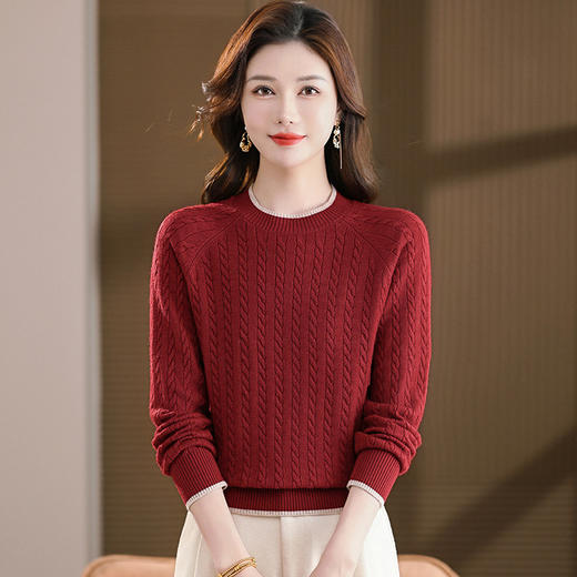 FCY QQ9262针织衫提花麻花毛衣慵懒风上衣 商品图1