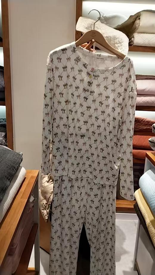 灰花纯棉家居服睡衣 商品图0